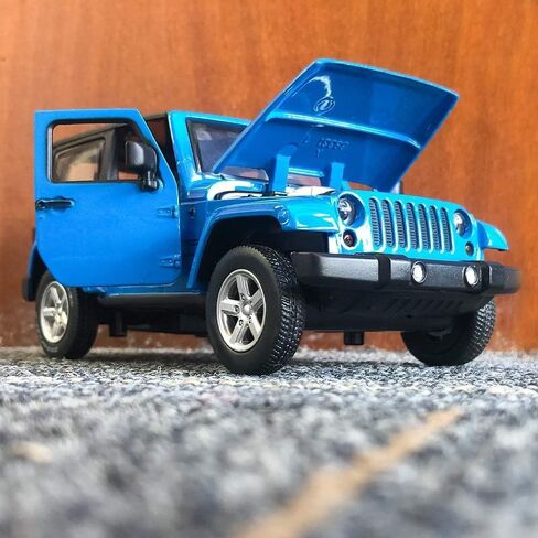 سيارات Diecast Model Cars Toy ، Rangler Rubicon1: 32 Scale Alloy Petwing Toy مع لعبة الصوت واللعب الخفيف للفتيات والأولاد أطفال (أزرق) in Kuwait