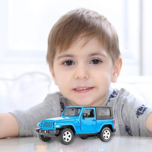 سيارات Diecast Model Cars Toy ، Rangler Rubicon1: 32 Scale Alloy Petwing Toy مع لعبة الصوت واللعب الخفيف للفتيات والأولاد أطفال (أزرق) in Kuwait