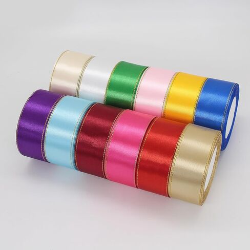 1-1/2 inch 300 Yard Satin Ribbon for Valentine‘s Day Flower Bouquet Arts Crafts Sewing 12 x 25 Yard Each Roll Ribbon for Trim Bow Merry Christmas Decoration (12 Colors Mix, 1-1/2 inch Width) in Saudi Arabia