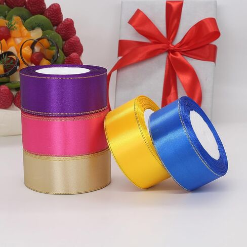 1-1/2 inch 300 Yard Satin Ribbon for Valentine‘s Day Flower Bouquet Arts Crafts Sewing 12 x 25 Yard Each Roll Ribbon for Trim Bow Merry Christmas Decoration (12 Colors Mix, 1-1/2 inch Width) in Saudi Arabia