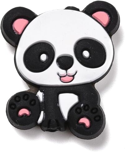 Stiesy 20 Pcs Black and White Dog Paw Beads Rubber Silicone Focal Beads for Pen Decoration Keychain Lanyard Jewelry Making Craft in Saudi Arabia