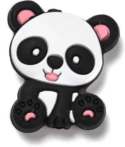 Stiesy 20 Pcs Black and White Dog Paw Beads Rubber Silicone Focal Beads for Pen Decoration Keychain Lanyard Jewelry Making Craft in Saudi Arabia