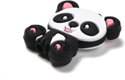 Stiesy 20 Pcs Black and White Dog Paw Beads Rubber Silicone Focal Beads for Pen Decoration Keychain Lanyard Jewelry Making Craft in Saudi Arabia