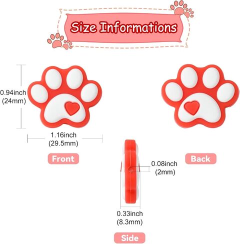 Stiesy 20 Pcs Black and White Dog Paw Beads Rubber Silicone Focal Beads for Pen Decoration Keychain Lanyard Jewelry Making Craft in Saudi Arabia