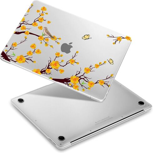 for MacBook Air 13.6" M4 Case 2025 2024 2022 Released A3240/A3113 M3/A2681 M2, Laptop Case with Keyboard Cover & Screen Protector & OTG Adapter & 2 Webcam Covers, Peach Flower in Saudi Arabia