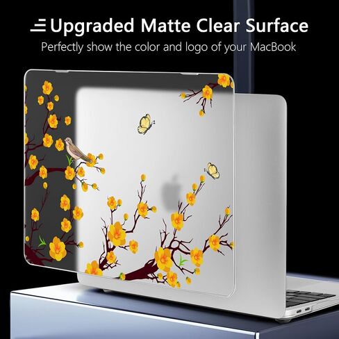 for MacBook Air 13.6" M4 Case 2025 2024 2022 Released A3240/A3113 M3/A2681 M2, Laptop Case with Keyboard Cover & Screen Protector & OTG Adapter & 2 Webcam Covers, Peach Flower in Saudi Arabia