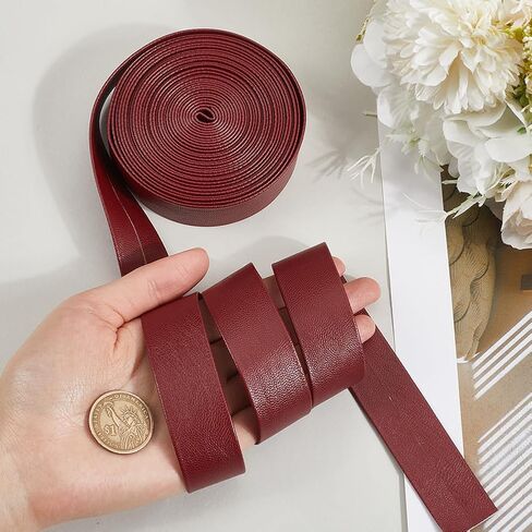 GORGECRAFT 5m Faux Leather Trimming Tape 25mm Foldover Leather Strips 1mm Thick PU Leatherette Strap Lambskin Texture Flat Leather Cord String for DIY Crafts Belt Bracelet Jewelry Making, Dark Green in Saudi Arabia