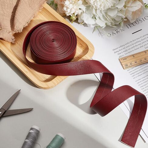 GORGECRAFT 5m Faux Leather Trimming Tape 25mm Foldover Leather Strips 1mm Thick PU Leatherette Strap Lambskin Texture Flat Leather Cord String for DIY Crafts Belt Bracelet Jewelry Making, Dark Green in Saudi Arabia