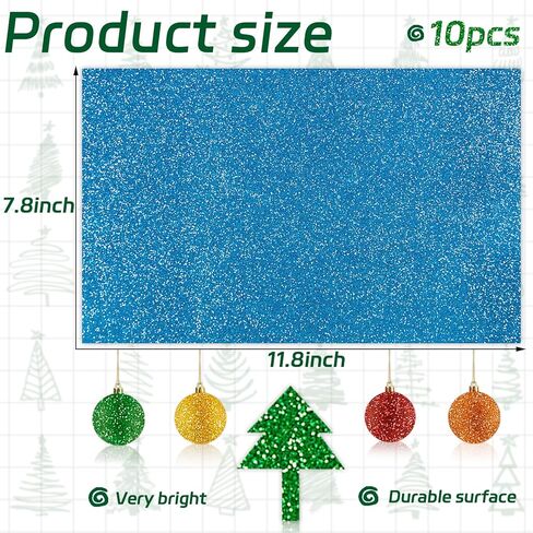10 PCS Glitter Foam Sheets ، 7.8 × 11.8 بوصة ورق رغوة الرغوة الحرفية ورقة للحرف اليدوية ، ورق رغوة الرغوة الرفيعة لحرف DIY Arts Projects Cosplay Party (Gold) in Kuwait
