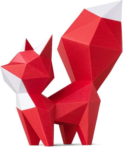 ORIGAMIPLANET 3D Red Fox Origami Paper Kit, Creative Origami Toys Gifts for Teens Tweens&Adults, Cute Animal 3D Models Decorative Paper Craft Set, Unique DIY Handmade Papercraft Kits for Families in Saudi Arabia