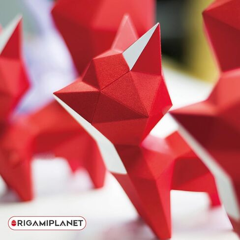 ORIGAMIPLANET 3D Red Fox Origami Paper Kit, Creative Origami Toys Gifts for Teens Tweens&Adults, Cute Animal 3D Models Decorative Paper Craft Set, Unique DIY Handmade Papercraft Kits for Families in Saudi Arabia