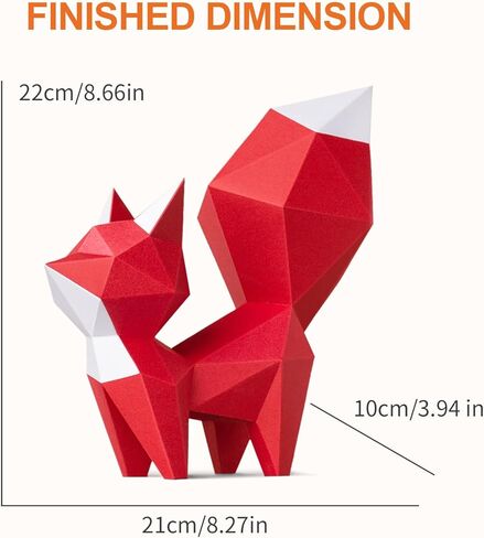 ORIGAMIPLANET 3D Red Fox Origami Paper Kit, Creative Origami Toys Gifts for Teens Tweens&Adults, Cute Animal 3D Models Decorative Paper Craft Set, Unique DIY Handmade Papercraft Kits for Families in Saudi Arabia