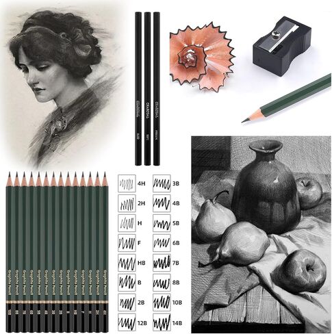 Xin Bowen 43 Pack Sketch Pencils for Drawing Kit Sketching Set with Sketchbook, Pencils, Charcoal, Graphite and More for Artists, Professionals or Beginners in Saudi Arabia