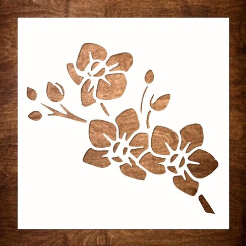 DLY LIFESTYLE Orchid Stencil for Painting on Wood, Canvas, Paper, Fabric, Walls and Furniture - Flower Stencils - 6x6 Inches - Reusable DIY Art and Craft Stencils in Kuwait