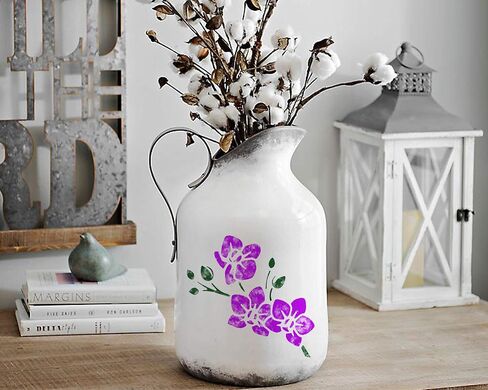 DLY LIFESTYLE Orchid Stencil for Painting on Wood, Canvas, Paper, Fabric, Walls and Furniture - Flower Stencils - 6x6 Inches - Reusable DIY Art and Craft Stencils in Kuwait