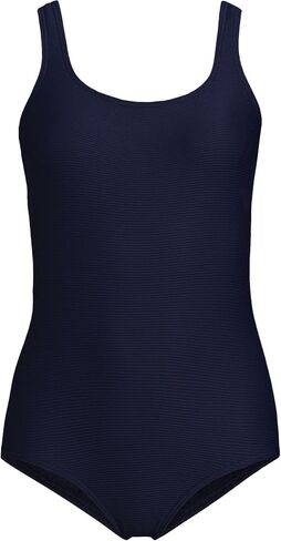 Lands' End Womens Chlorine Resistant Tugless Tank Soft Cup One Piece Swimsuit BlackBerry Long Torso 18 in Saudi Arabia