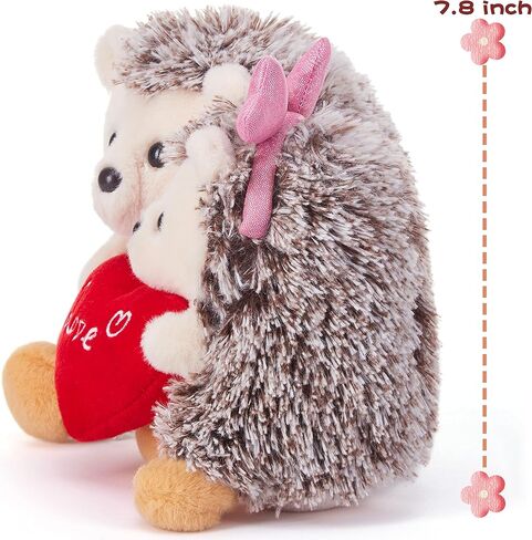 IKASA Hedgehog Stuffed Animal Plush Toy Holding Heart with Love for Valentine Day,7.8" Pair of Cute Soft Small Toys,Gifts for Girlfriend in Saudi Arabia