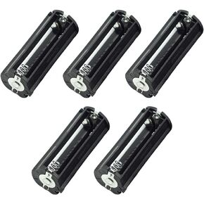 3 x 1.5V AAA Series Connection Plastic Black Cylinder Battery Storage Holder Case Adapter Black - (5 Pcs)