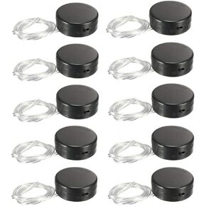 Wire Lead Type 6V CR2032 Coin Cell Button Plastic Battery Holder Case with On/Off Switch Pack of 10