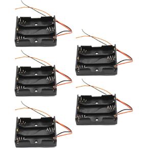Pack of 5 3 x 1.5V AA Battery Holder, 4.5V Battery Holder with Wires 5 Pieces 3X AA Battery Holders for Wall Clocks Radio Kids Toys