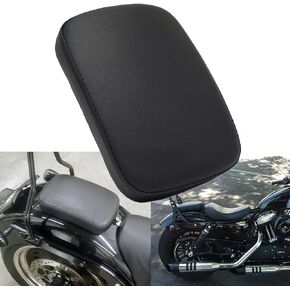 Motorcycle Leather Pillion Pad 6 Suction Cup Rear Passenger Seat for Harley Cruiser Chopper Custom Bikes
