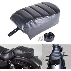 Goldfire Black Leather Rear Passenger Seat, Rear Passenger Pillion Seat Fits for Harley Sportster Iron 883 XL883N 2016-2023