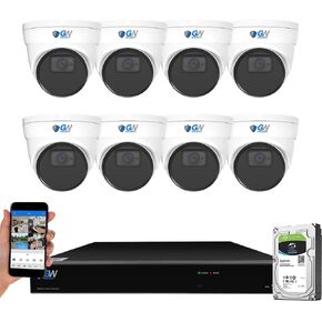 GW Security 16 Channel NVR UltraHD 12MP 4K @30FPS Face/Human/Vehicle Detection PoE Security Camera System with 8 x 12MP IP Microphone Smart AI Dome Cameras, Color Night Vision, Outdoor/Indoor Camera