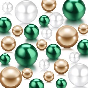 Jadive 200 Pieces Pearl for Vase Filler Pearl Beads Vase Centerpieces No Hole Pearl Vase Makeup Beads Brushes Holder for Home Wedding Table Decor, 10/14/20/30 mm(Baby Blue)