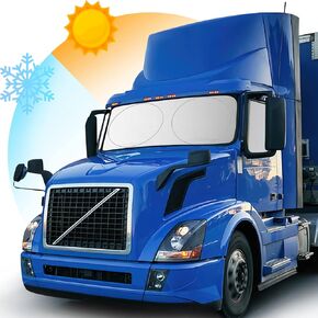 Semi-Truck Sun Shade for Windshield and Side Window | 300T High Density UV Protection Sunshade Reflects 98% UV,Semi Truck Shade Accessories,Best for Semi, Commercial, RV & Big Truck