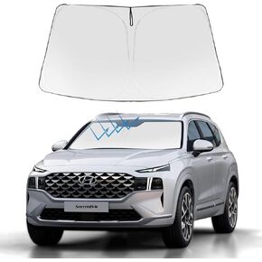 Proadsy Front Windshield Sunshade Foldable Sun Visor Protector Custom Fit 2023 2022 2021 2020 2019 Hyundai Santa Fe, SE, SEL, SEL Plus, Limited, Ultimate Accessories 2024 Upgrade