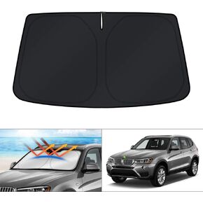 KUST Custom Fit Windshield Sun Shade for 2018-2023 2024 BMW X3 Window Shade Sun Visor Protector Foldable Sunshade Blocks UV Rays Keep Your Car Cooler