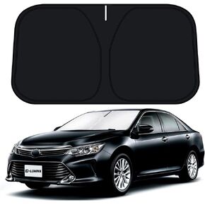 D-Lumina Windshield Sun Shade for 2018-2024 Toyo-ta Camry Accessories (LE XLE Hybrid SE XSE), Front Window Sunshade Sun Visor Protector Block UV Rays Heat, Foldable 2 Layers 210T Material