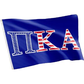 علم الأخوة بنمط حرف Pi Kappa Alpha Pike USA مقاس 3 أقدام × 5 أقدام ديكور لافتة (علم - الولايات المتحدة الأمريكية)