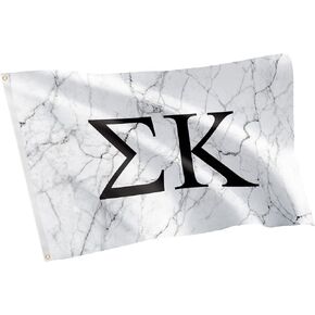 Sigma Kappa Sorority Letter Flag Banner 3 feet x 5 feet Sign Decor Sig Kap - Light Marble