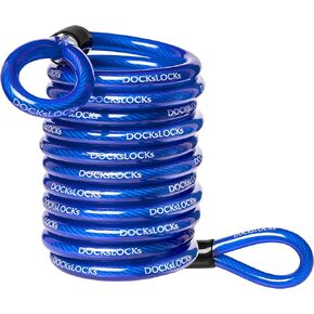 Weatherproof Coiled Security Cable (5ft to 25ft Lengths) with Reinforced Looped Ends, Anti-Theft Protection for Kayaks, Bikes, Paddleboards, Outdoor Equipment, Bicycles and More 5ft