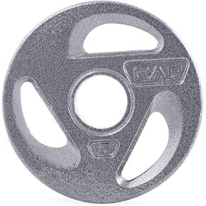 CAP Barbell 2-Inch Olympic Grip Weight Plates, Single, Gray, Various Sizes, 5 lb