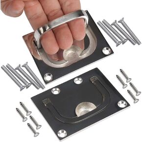 Boat Flush Hatch Handle Hatch Locker Pull Lift Stainless Steel 3" X 2.25" Boat Deck Hatches Handle 2PACK