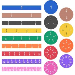 Meetory Magnetic Fraction Tiles & Fraction Circles - Math Manipulatives for Preschool Elementary School Educational Resources Classroom Educational Kit (134 Pack)