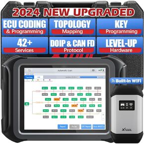 XTOOL D9S Pro Automotive Diagnostic Scan Tool, Upgraded Ver of D9Pro Scanner, 2024 Newest with Topology, ECU Coding & Programming, 42+ Resets, All System Diagnostics & Bidirectional, CAN FD & DoIP