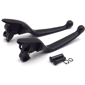 HongK- 1 Set Black Brake Clutch Short Hand Levers Compatible with Harley 2008-2013 Touring Trike Motorcycle Aluminum Replacement [P/N: MT241-026ST-BK]