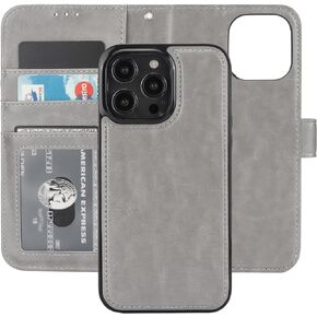 Bocasal Detachable Wallet Case for iPhone 14 Pro Max RFID Blocking Card Slots Holder Premium PU Leather Magnetic Kickstand Shockproof Wrist Strap Removable Flip Protective Cover 5G 6.7 inch (Black)
