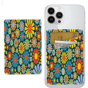 Leather Phone Card Holder Phone Wallet, Stick Back Phone Wallet Sticker Stylish Phone Case Credit Card Holder Compatible with Most of Cell Phone（Black）
