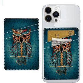 Leather Phone Card Holder Phone Wallet, Stick Back Phone Wallet Sticker Stylish Phone Case Credit Card Holder Compatible with Most of Cell Phone（BOHO Flower）