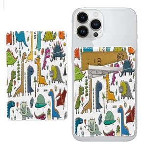 Leather Phone Card Holder Phone Wallet, Stick Back Phone Wallet Sticker Stylish Phone Case Credit Card Holder Compatible with Most of Cell Phone（BOHO Flower）