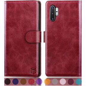 SUANPOT for Samsung Galaxy Note 10+/10 Plus 6.8" with RFID Blocking Leather Wallet case Credit Card Holder, Flip Folio Book Phone case Cover for Women Men for Note10 Plus case Wallet Black