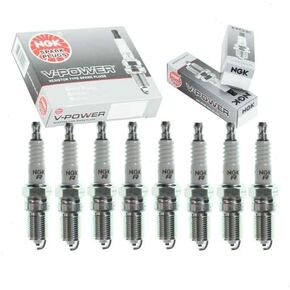 8 pc NGK V-Power Spark Plugs compatible with Chevrolet Silverado 1500 4.8L 5.3L 6.0L 6.2L V8 1999-2013