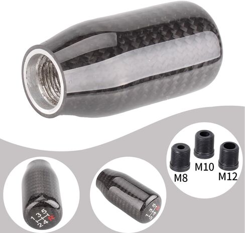 muge racing Carbon Fiber Shift Knob for Automatic and Manual Vehicles, Carbon Fiber Gear Shift Knob, 5 Speed Black in Saudi Arabia