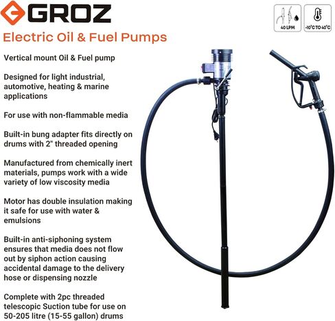 Groz 45523 Electric Fuel and Oil Pump, 24V AC in Kuwait
