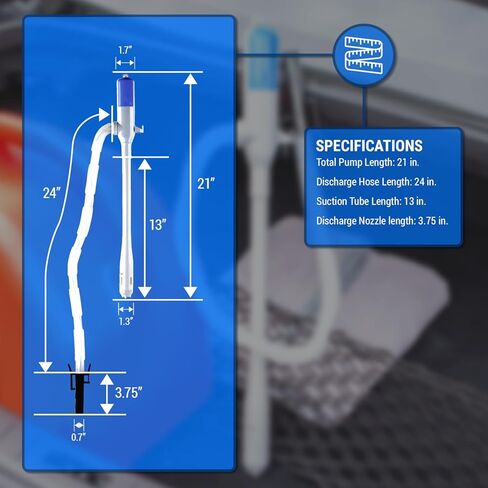TERA PUMP TRHA03 مضخة مياه تعمل بالبطارية، ديزل، مضخة نقل الغاز مع نظام منع التسرب (إيقاف تلقائي) وصفارة، بطاريتان AA (غير متضمنتين) بسرعة 9 لتر/الدقيقة - أحواض الصرف والأحواض والمزيد in Saudi Arabia