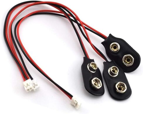 9V Battery Connector 3 Pack, I-Type 2DPH 9 V Battery Clip-9V Battery Buckle Connector Hard Buckle Plastic Housing and Wires Leads Iength 5.9 inches in Saudi Arabia